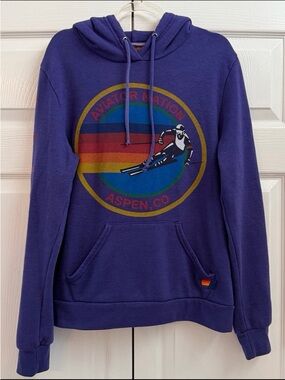 Aviator Nation Dark Purple Aspen Ski Pullover Hoodie